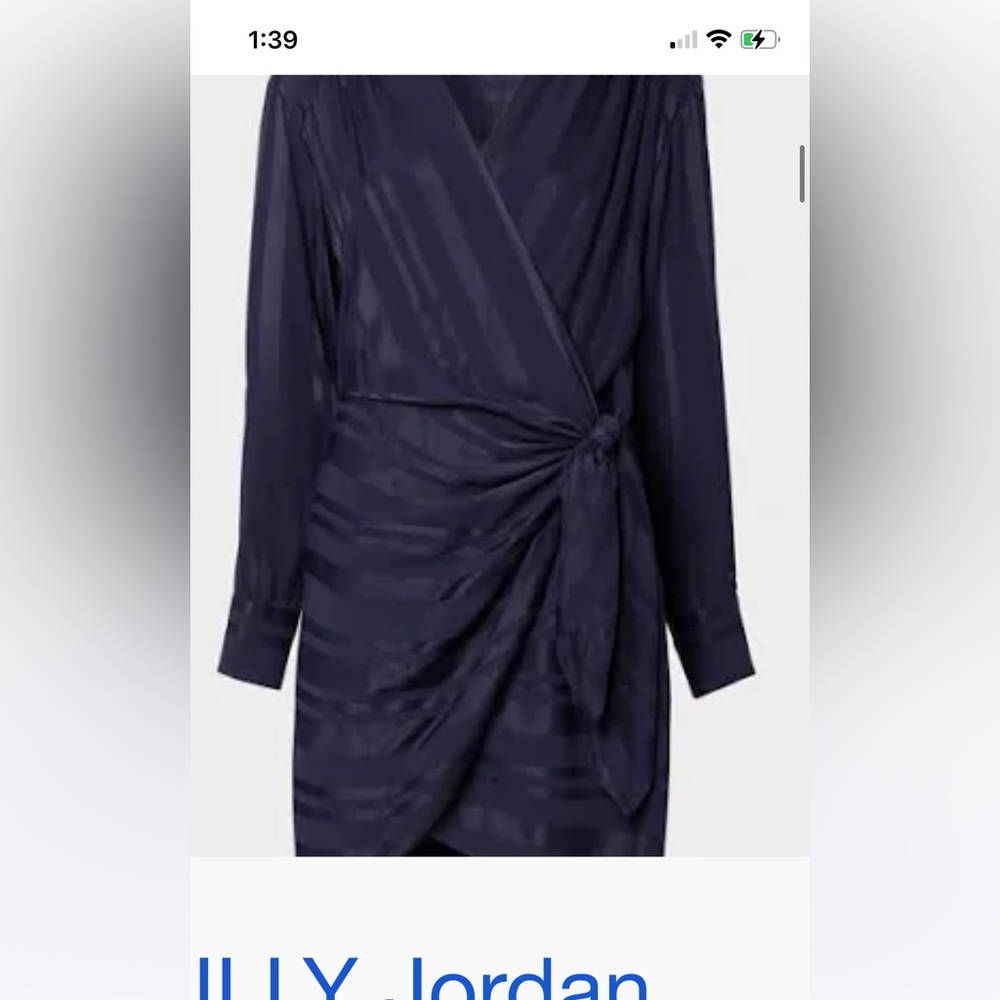 Milly Jordan Tonal Long Sleeve satin dress
